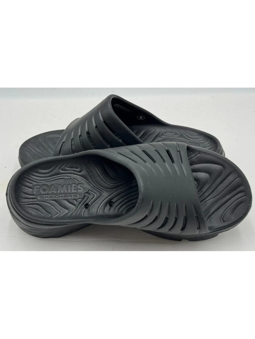 Skechers Foamies Max Cushion Women's Sandals Size 8 Core Black Slip On Sandal